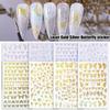 8 Sheets 3D Nail Art Stickers Water Transfer Decals Self Adhesive Nail Decorative Stickers DIY Manicure Beauty Accessories