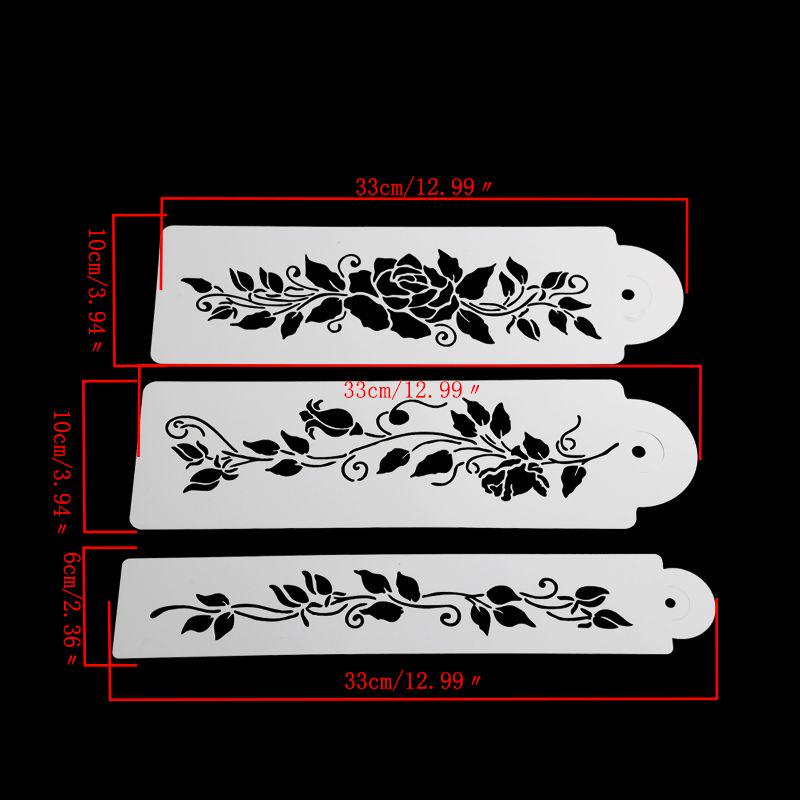 Cake Decorating Tool Damask Lace Border Cake Side Cupcake Stencil Sugarcraft Decoration Mould Baking Tool Kitchen Accessories