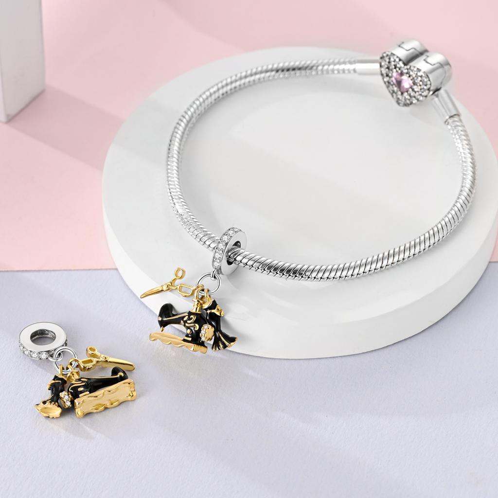 Copper Plated Charms Firefly Feather Moon Pendants Fit Original Pan Bracelet Making Fashion Jewelry