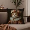 Renaissance Royal Cat Pillow Case Good Print Pillowcase Living Room Sofa Cushion Cover Bedroom Room Decor