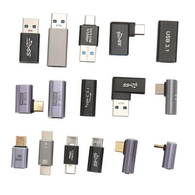 16 ks USB adaptérov USB 3.0 3.1 Typ C Zliatina hliníka Rôzne uhly Súprava USB adaptérov pre telefón
