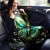 1pc Green Butterfly Printing Lightweight Flannel Blanket, Comfortable and Warm Blanket, for Camping Sofa Bed and Couch Office, Gift