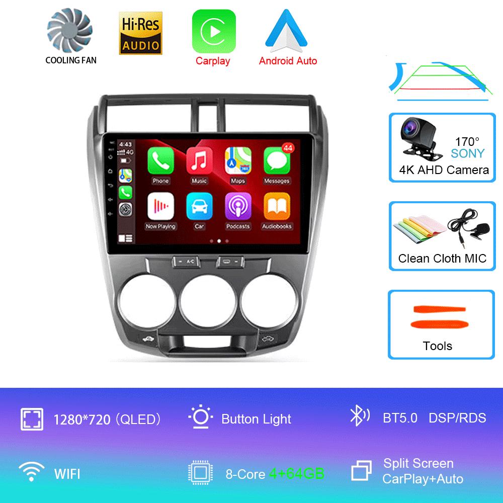 Car Radio Android 14 Carplay Multimedia Player For Honda City 2008 2009 2010 2011 2012 2013 2014 Autoradio Stereo 2din Head Unit