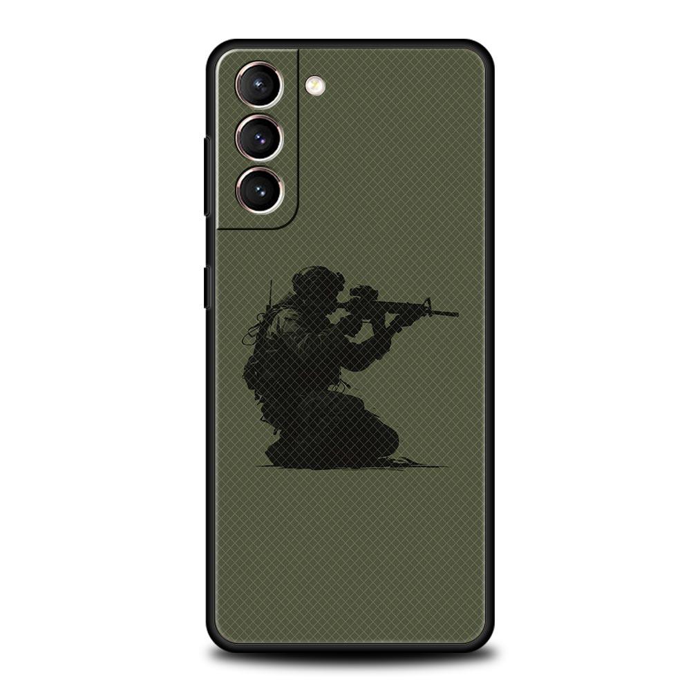 Militär Armee Spezialeinheiten Handyhülle Für Samsung Galaxy S26 Ultra S25 Plus S24 FE S23 S22 5G S21 S20 Hülle Schwarz Weich
