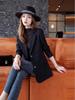 Women's Slimming Mid-Length Korean Style Blazer - Autumn and Spring Temperament Jacket