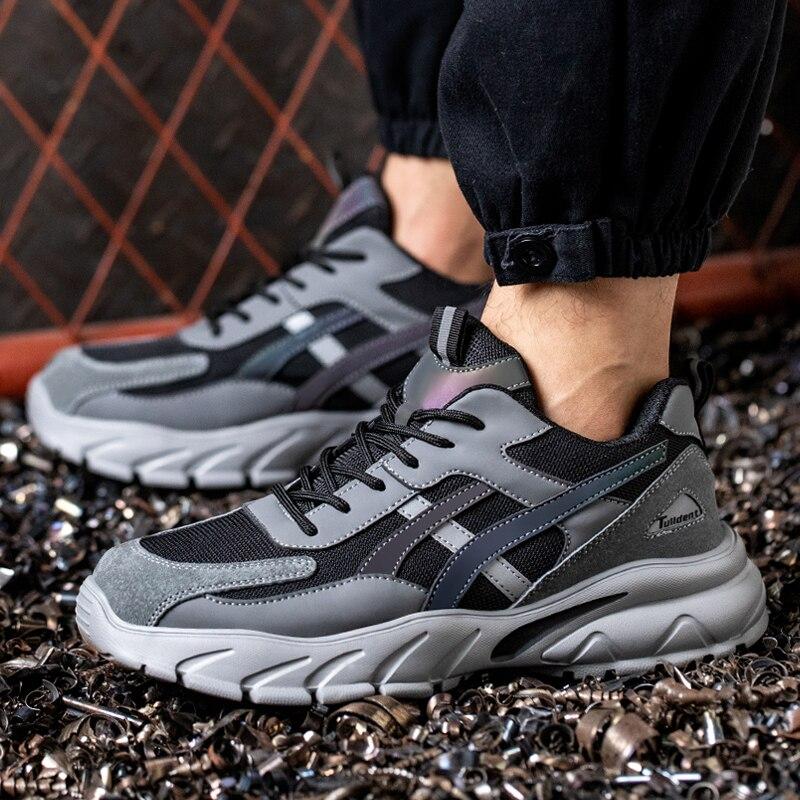 Pánská bezpečnostní obuv Pracovní tenisky odolné proti propíchnutí Lehká pracovní obuv Pánské boty s ocelovou špičkou Bezpečnostní boty Nezničitelné boty