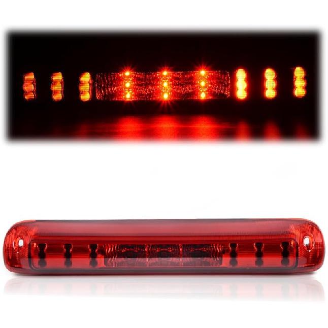 G-PLUS LED Third Brake Light Compatible With 1999-2006 Chevy Silverado/GMC Sierra 1500 2500 3500,3RD Cargo LED Tail Stop Lamps Clear Lens Chrome