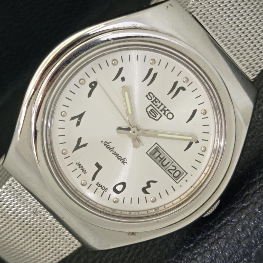 

Б/У винтажные автоматические японские мужские часы SEIKO 5 с арабским серебряным циферблатом a434292-2 R120-a434292