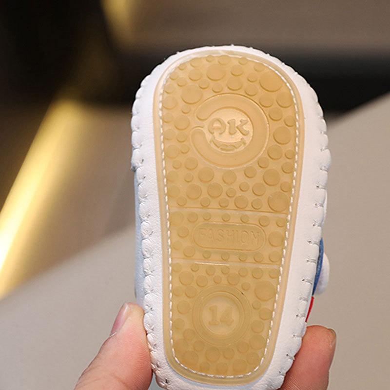 Winter Walking Shoes for Boys and Girls, Soft-Soled Infant Cartoon Fleece-Lined Cotton Shoes.