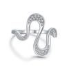 Tancise Klasický 925 Sterling Silver Zirkonový prsten Dámské šperky Svatební slib Party dárek