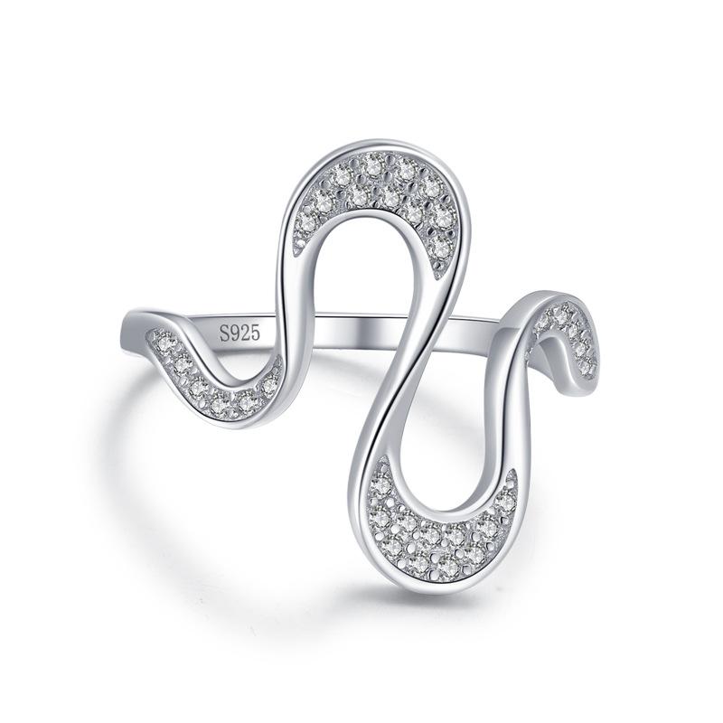 Tancise Klasický 925 Sterling Silver Zirkonový prsten Dámské šperky Svatební slib Party dárek