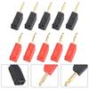2mm Gold Plated Banana Connector Set 10PCS Red Black Stackable Terminals
