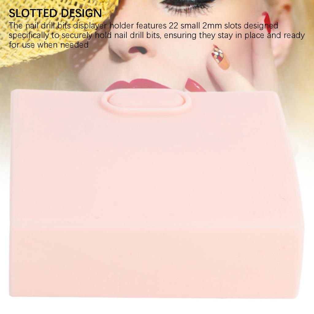 22 Holes Silicone Nail Drill Bit Holder Foldable Multipurpose Drill Bit Organizer Case Foldable Nail Tech Bits Storage Container