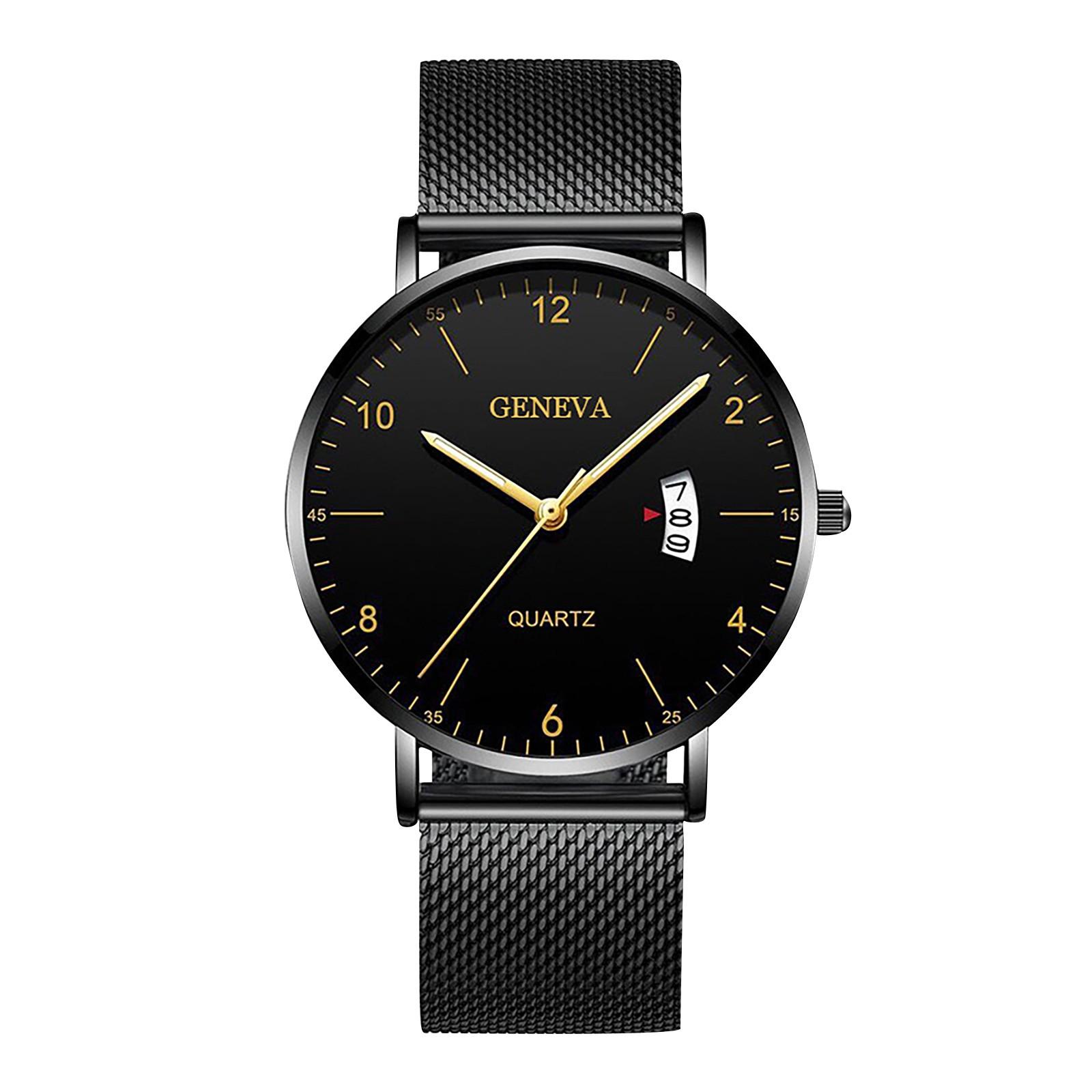 

Модные мужские кварцевые часы из нержавеющей стали со светящимся маленьким циферблатом One Size