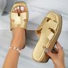 Fashion Women Wedges Slippers 2024 New Summer Fashion Casual Sandals for Women High Heels Solid Color Platform Slippers Slides Women
