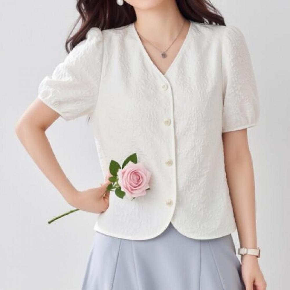NaVaVa Women Elegant V Neck Short sleeVe Blouse Nb3187