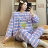 2025 new Autumn Winter cute Cartoon Pajamas Sets for Women Warm Thicken Pajama Long Sleepwear young Girl pyjamas Coral Fleece Homewear Clothes