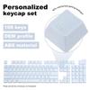 Uxcell 108 Key Pudding Keycap Set OEM Profile for Mechanical Keyboard Layout Light Blue Double Shot 60%ABS