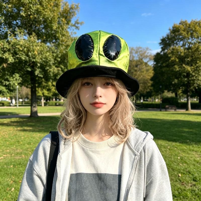 Punk UFO Brimless Alien Hat For Men Women Kids Cosplay And Daily Fashion Anime Event Gathering Photoshoots Headpiece