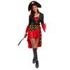 Women's Red Pirate Captain Halloween Costume - Masquerade Role-Playing Stage Outfit