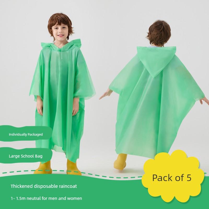 Children's Disposable Raincoat, Full-Body Portable Poncho for Kindergarten Students, Boys and Girls, Elementary School Students, with Thickened