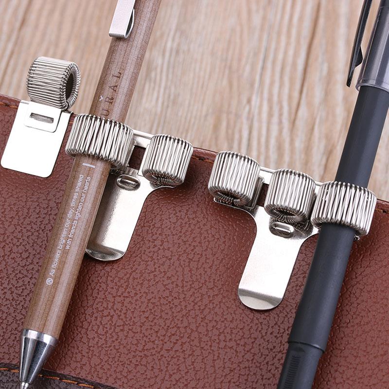 1Pcs Metal Spring Pen Holder Metal Pen Clips Elastic Loop Notebook Stationery