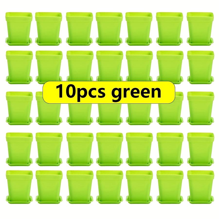 

10pcs Mini Square Flower Pots with Trays Drainage Holes Candy Colors for Succulents Plants Seedlings Home Decor Garden JXB