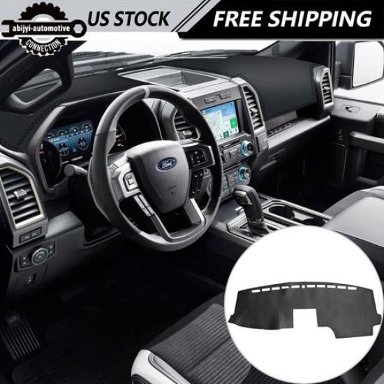 Black Non-slip Dash Mat Dashboard Cover Mat For Ford F-150 Lobo Raptor 2017-