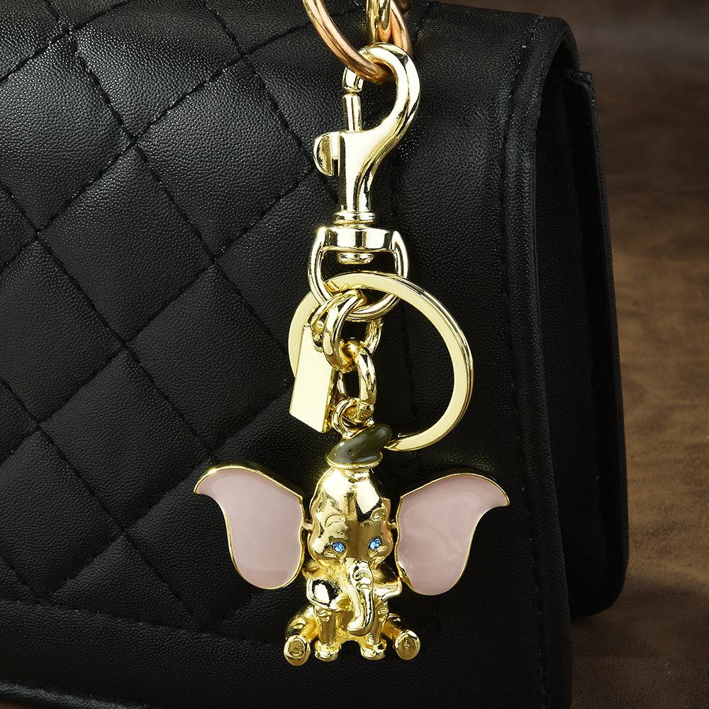 Factory Bag Pendant Car Keychain Metal Dumbo Cartoon Cute Ear Movable Pendant