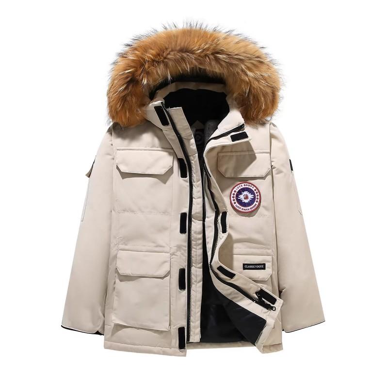 Plus Size Goose Down Parka Couples Mid-Length Winter Jacket 2026 Men Women Warm Workwear Style