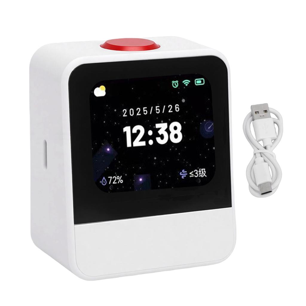 Smart Alarm Clock with Bluetooth Speaker AI Voice Control Lyrics Display Multifunctional Desk Alarm Clock for Bedroom