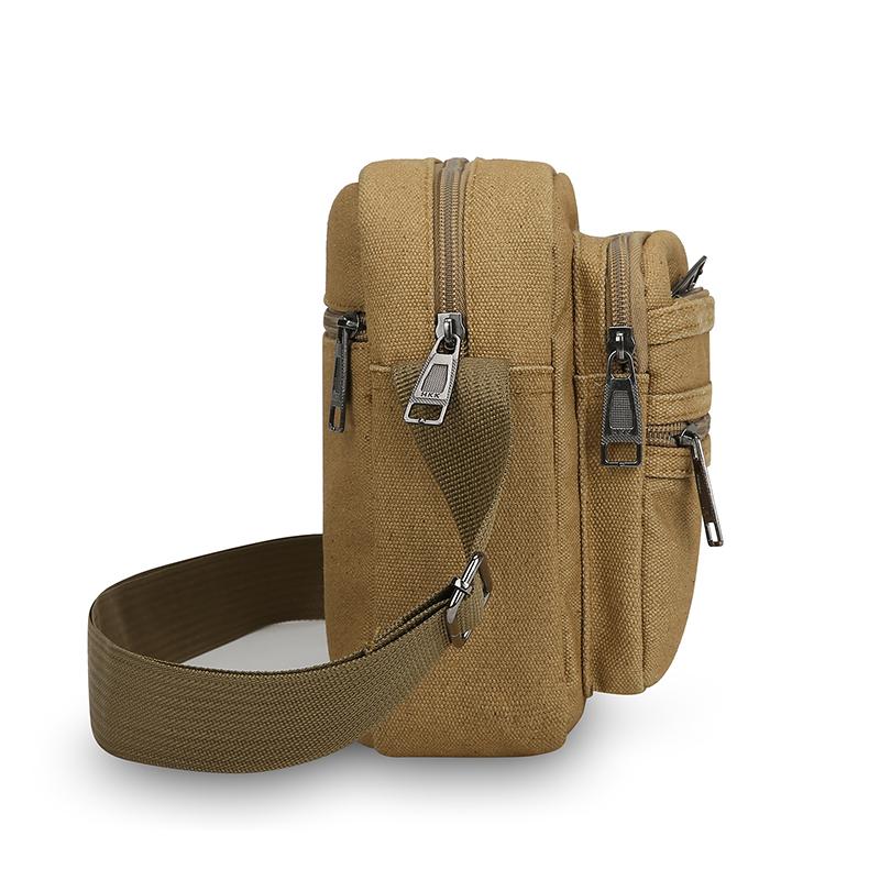 Men's Canvas Waist Pack – Large Capacity Outdoor Fanny Bag with Phone Pocket for Running Hiking & Travel