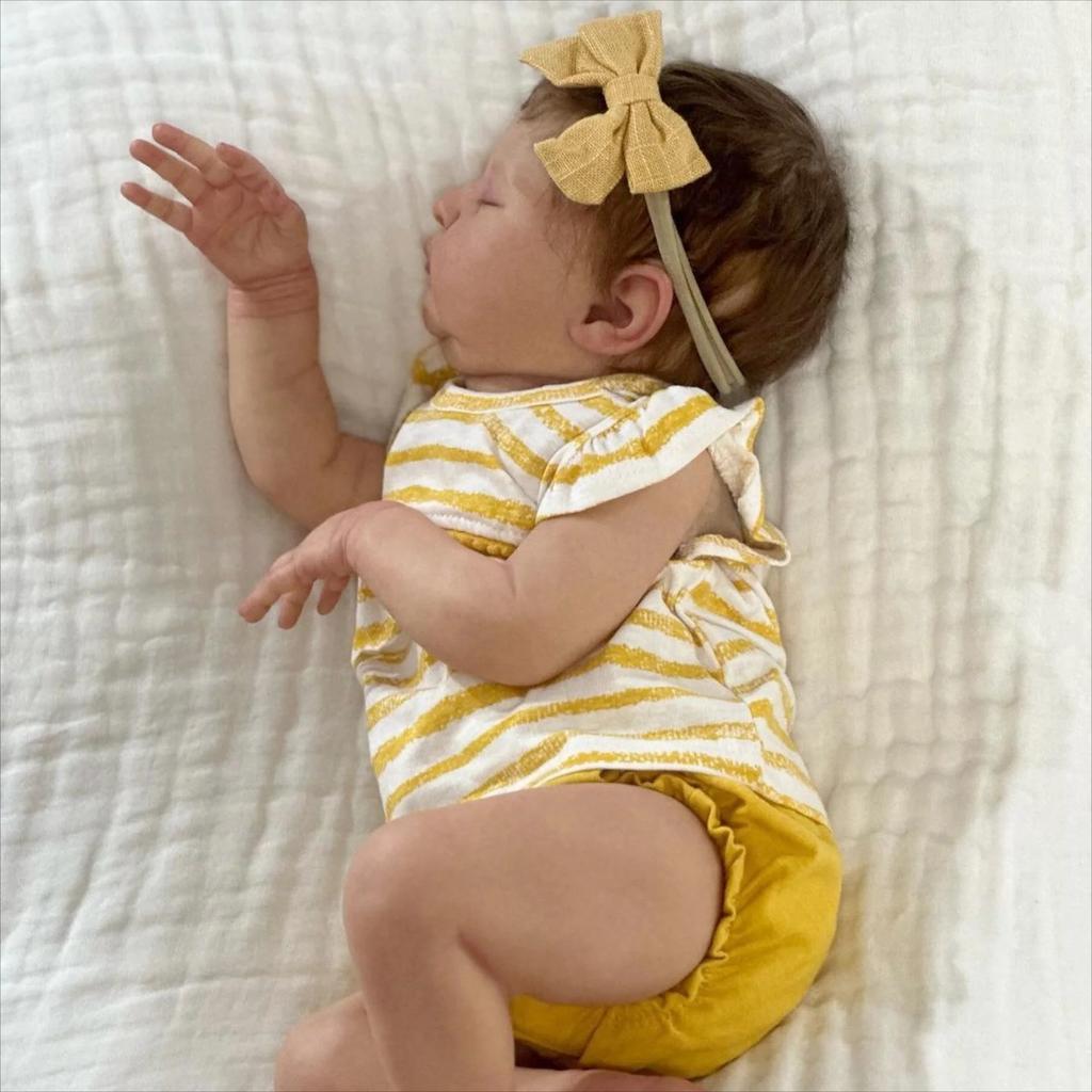 BZDOLL 20 Inch 50 CM Soft Vinyl Limbs Cloth Body Asleep Reborn Baby Doll Toy For Girl Lifelike Kid Birthday Gift Play House Toy
