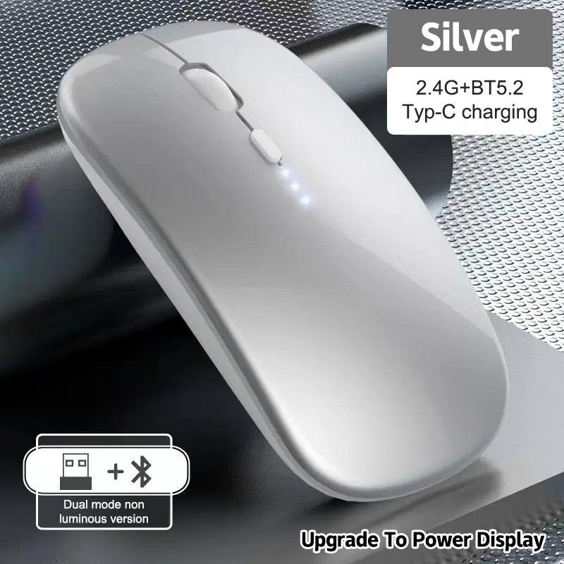 Portable Wireless Mouse Bluetooth-Compatible 2.4Ghz Dual Modes Computer Wireless Mice Mute For Pc Xiaomi Pad Laptop Macbook