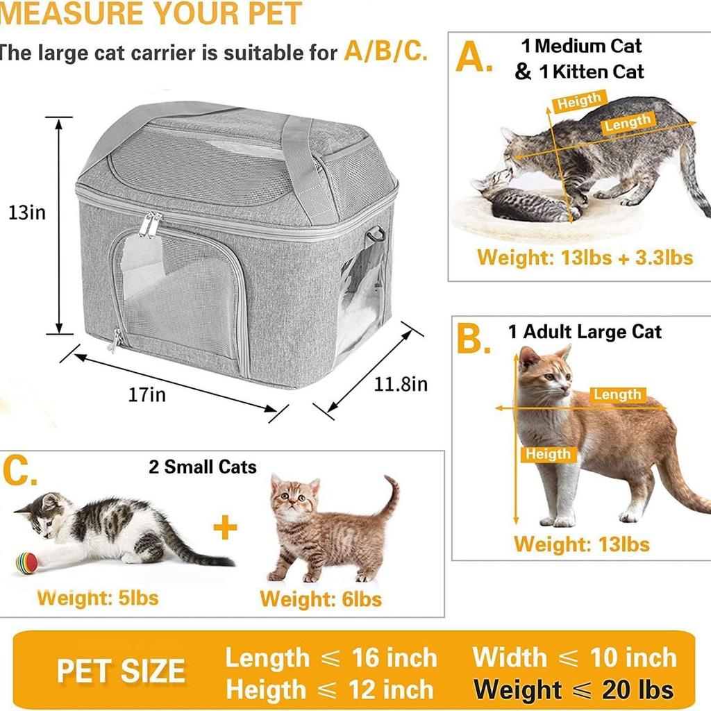Large Breathable Foldable Cat Backpack Carrier for Outings: Detachable, Portable, and Spacious Pet Bag