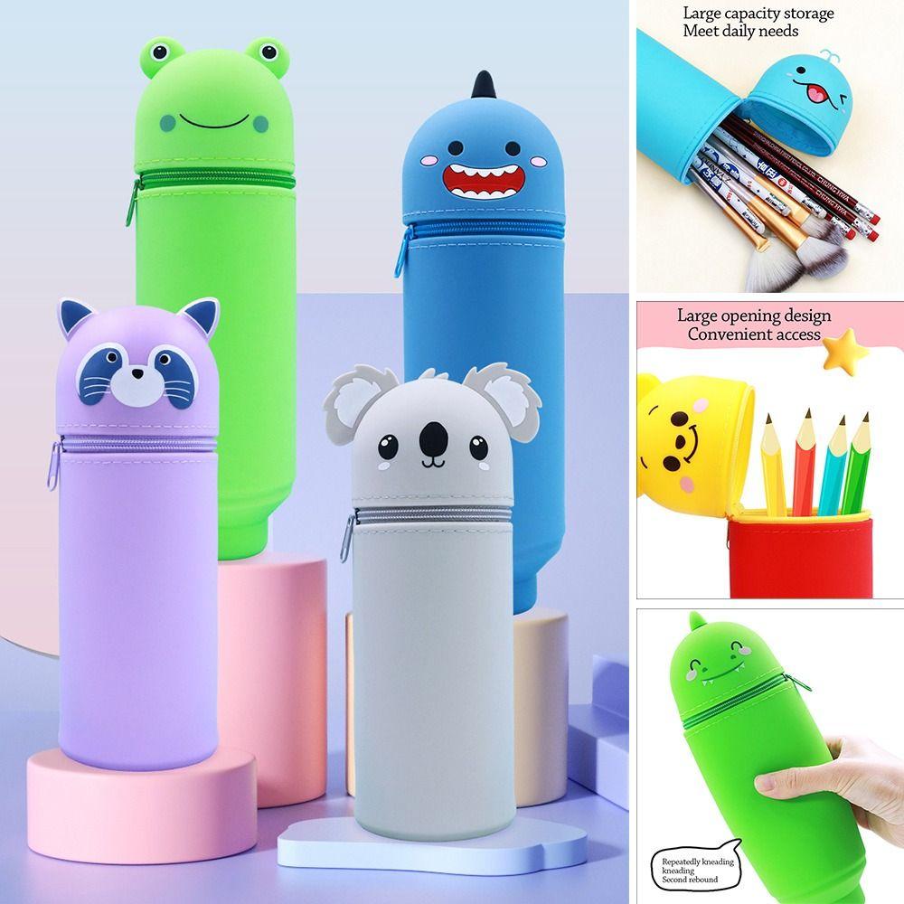 Animal Shape Pen Pouch Silicone Pen Box Cute Pencil Case  School Office