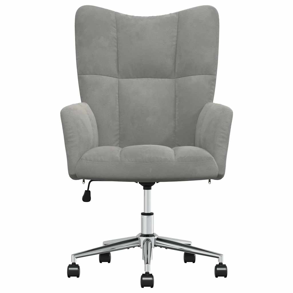 Vidaxl Fotel, Jasnoszary, Obity Aksamitem