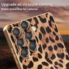 For Samsung Galaxy A16 4G/5G Case Leopard Print PU Leather Coated PC + TPU Electroplating Phone Cover