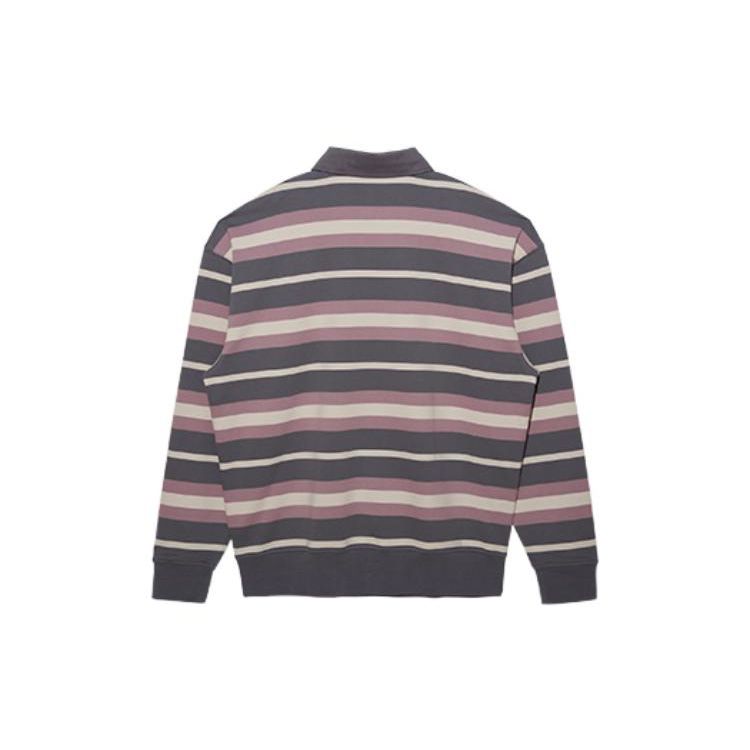 New Era MLB Logo Print Striped Long Sleeve Polo Shirt Men Tops 13350880