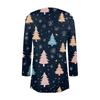 Women's Fashionable Loose-Fit Casual Cardigan With Christmas Print Mid-Length Coat