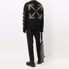 Off-White Reverse Arrow Diag Knit Crewneck Black/Green Men Tops OMHE088F21KNI0011055