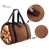 Bolsa de lona para almacenar leña con asa reforzada, tela impermeable, diseño plegable, bolsa para transportar leña