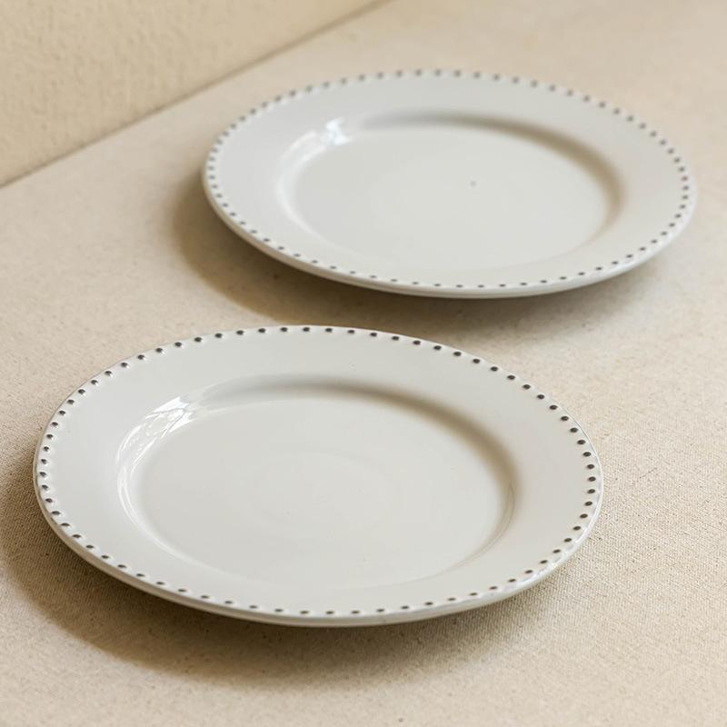 Irregular Beads, Shallow Plates, Ceramic Tableware, Pasta Plates, Homestay Salad Plates, Restaurant Dishes, Micro-Defects