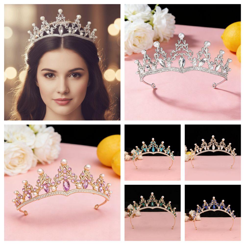 Baroque Vintage Wedding Hair Accessories Rhinestone Bridal Tiara Queen Crown  Pageant Competition