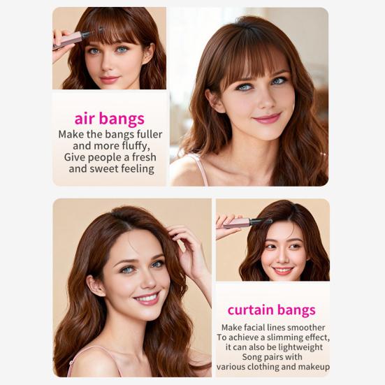 Mini Cordless Hair Straightener Brush Portable Women Bangs Hair Straightening Comb USB Rechargeable Fast Heating Electric Hair Brush