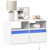 VidaXL Meuble TV mural avec lumières LED blanc 80x31x45 cm 852327