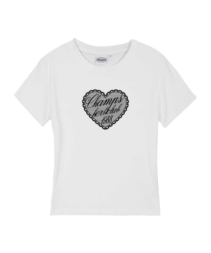 BORN CHAMPS [5 Colors] B Lacy Heart Club Women'S Slim Fit Short Sleeve T-Shirt B25St85