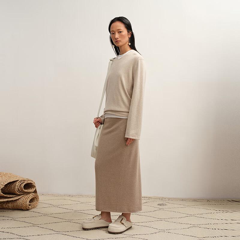 LESS 2025 Winter H-Shape V-Neck Cashmere Sweater Set