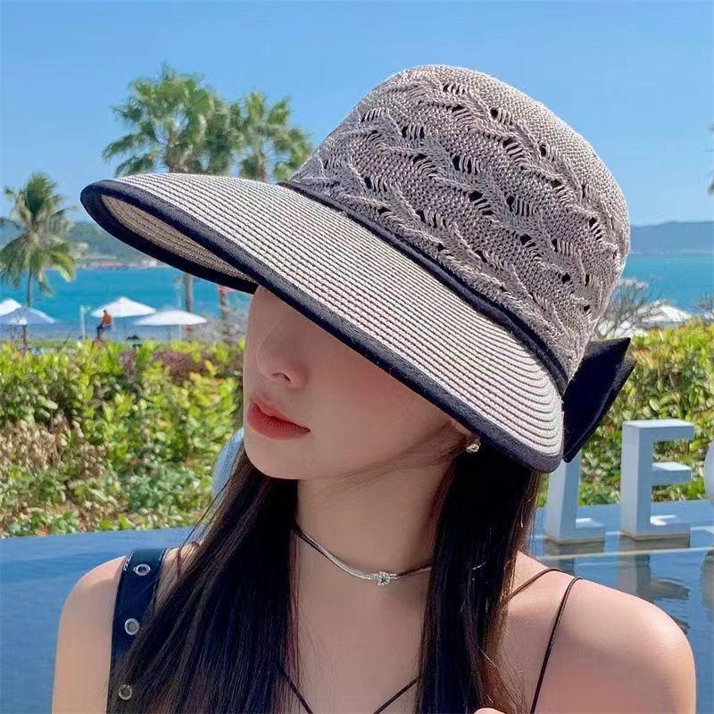 Korean Style Mesh Wide Brim Sun Hat: Women's Summer Beach & Travel Sun Protection Cap