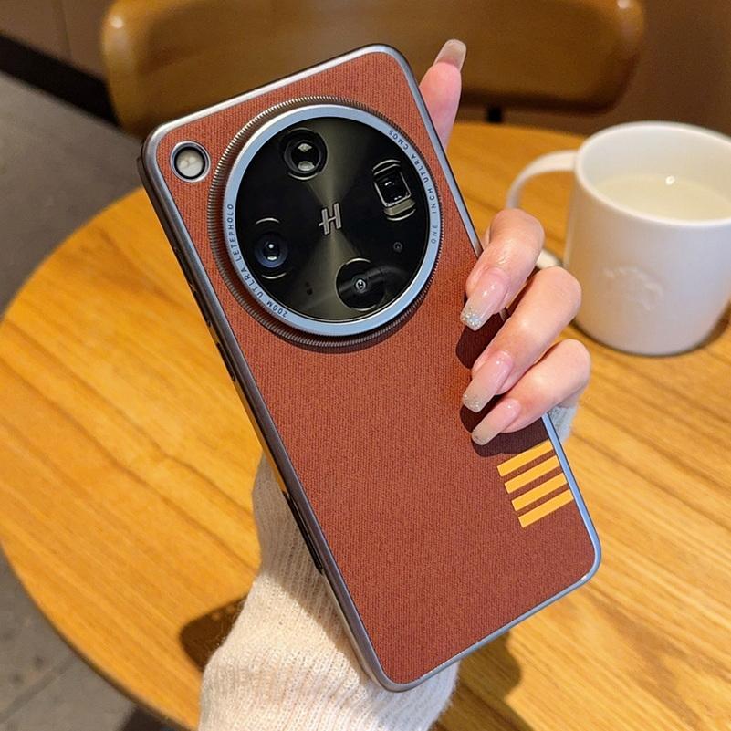 Étui d'objectif protecteur surélevé à bords gris en cuir vintage à tapoter pour OPPO Find X8 Ultra X8s Plus X8 Pro Housse de protection